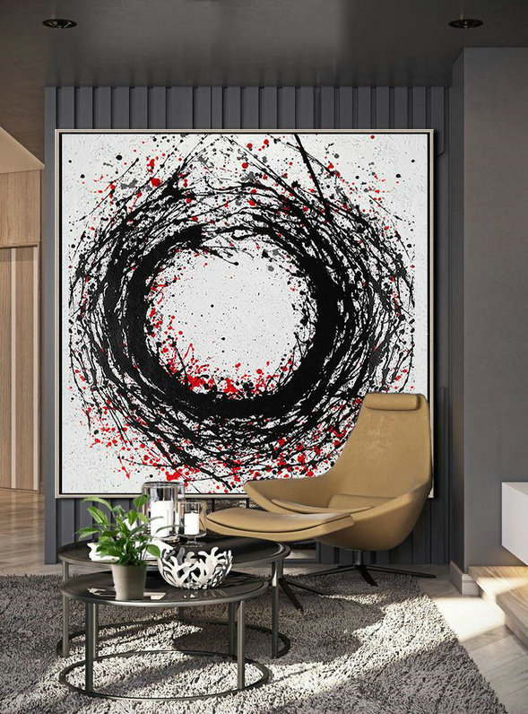 Original Abstract Painting Extra Large Canvas Art,Hand-Painted Oversized Minimal Painting On Canvas,Acrylic Minimailist Painting